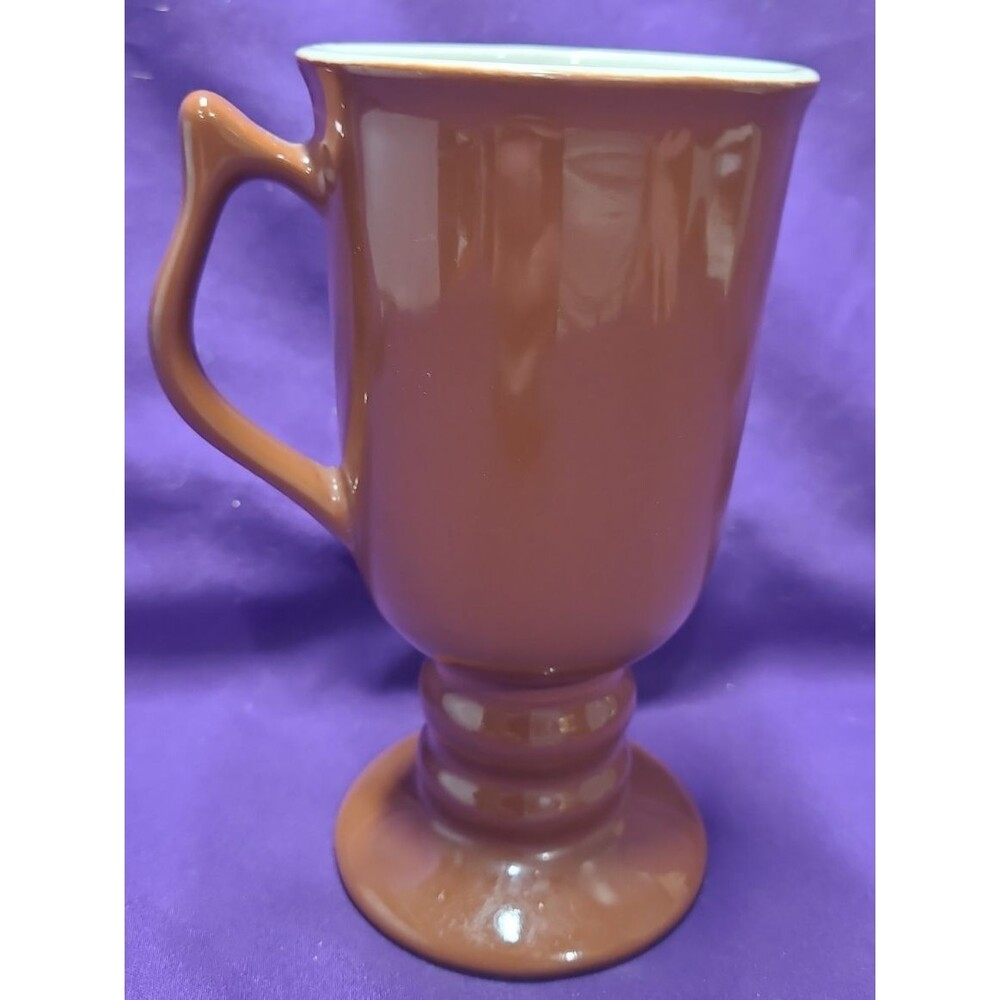 Vintage Hall 1273 BROWN Pedestal Mug for Irish Coffee - Made in USA